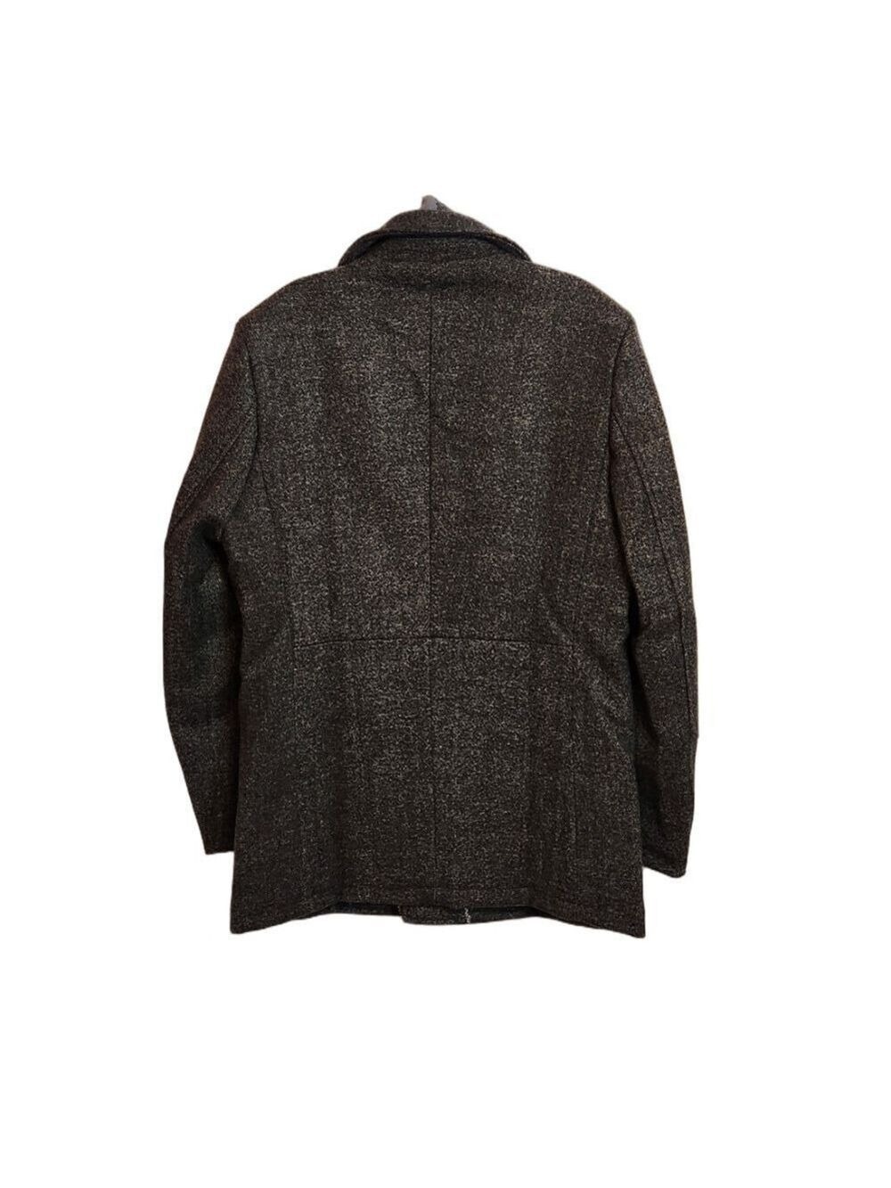 Amazon Wool Blend Plaid Scarf Trench Coat Grey Medium - Picture 4 of 10